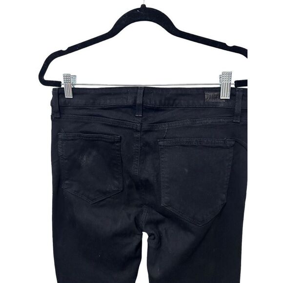 Paige Verdugo Cropped Mid Rise Ankle Skinny Jeans Black Denim Dark Wash Size 30 - Picture 10 of 16